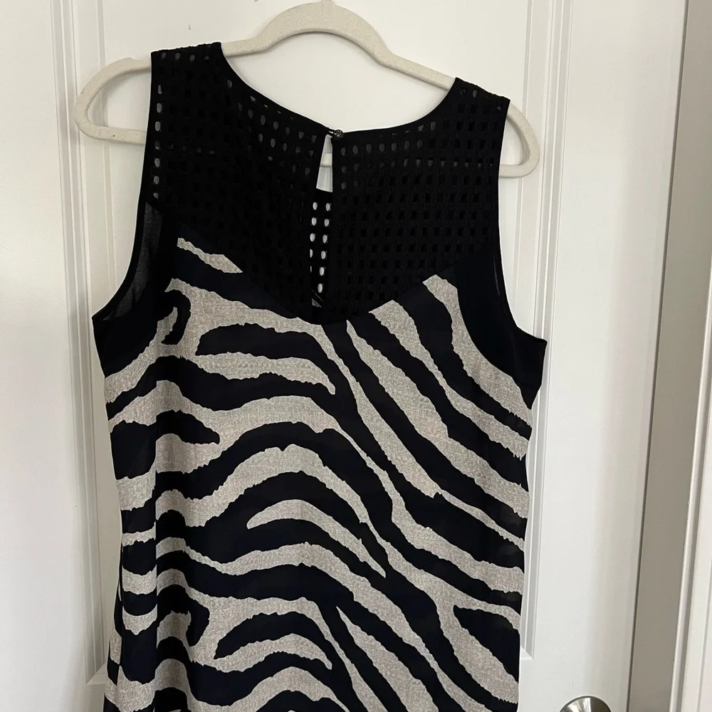 CAbi Black and Cream Zebra Print Tank Top - Picture 2 of 3